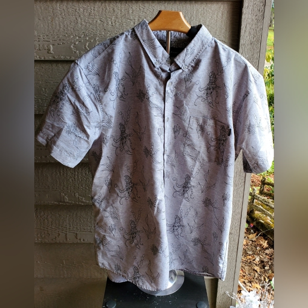 Men's Gray Casual Button Down Shirt